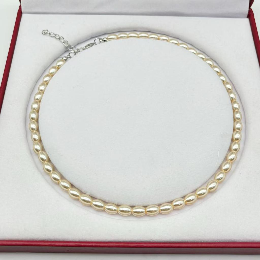 Ethnic Retro Glass Rice Bead Necklace Set - Gift for Mom