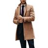 Trench Coat Single-breasted Turn-down Collar British Style Formal Thermal Men Coat for Autumn
