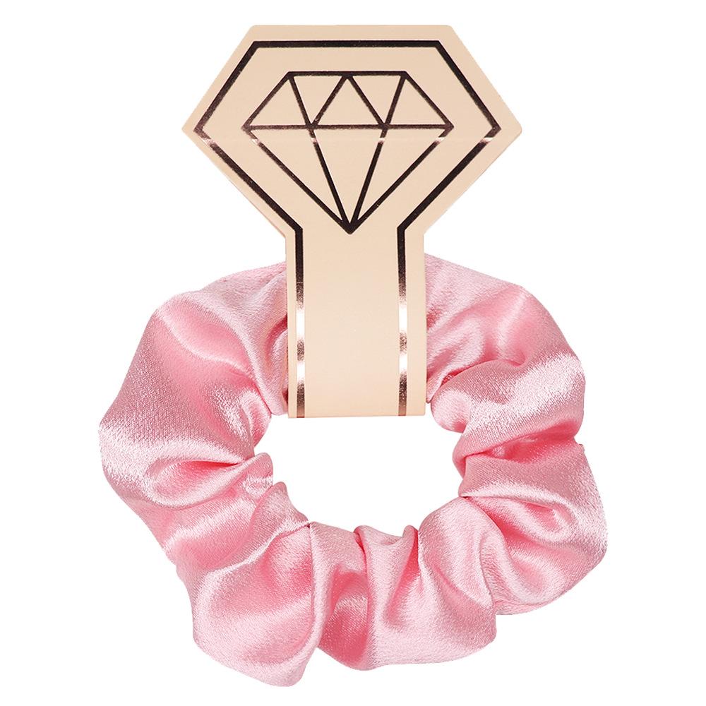 Large Solid Color Satin Fabric Scrunchies for Women's Ponytails