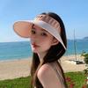 8523 hat women's fashion pleated empty top hat summer outdoor play visor hat big brim sun hat