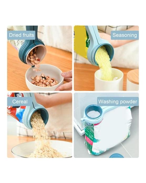 Bag Clip with Pour Spout Food Bag Clips for Sealing Reusable Plastic Cap Sealer