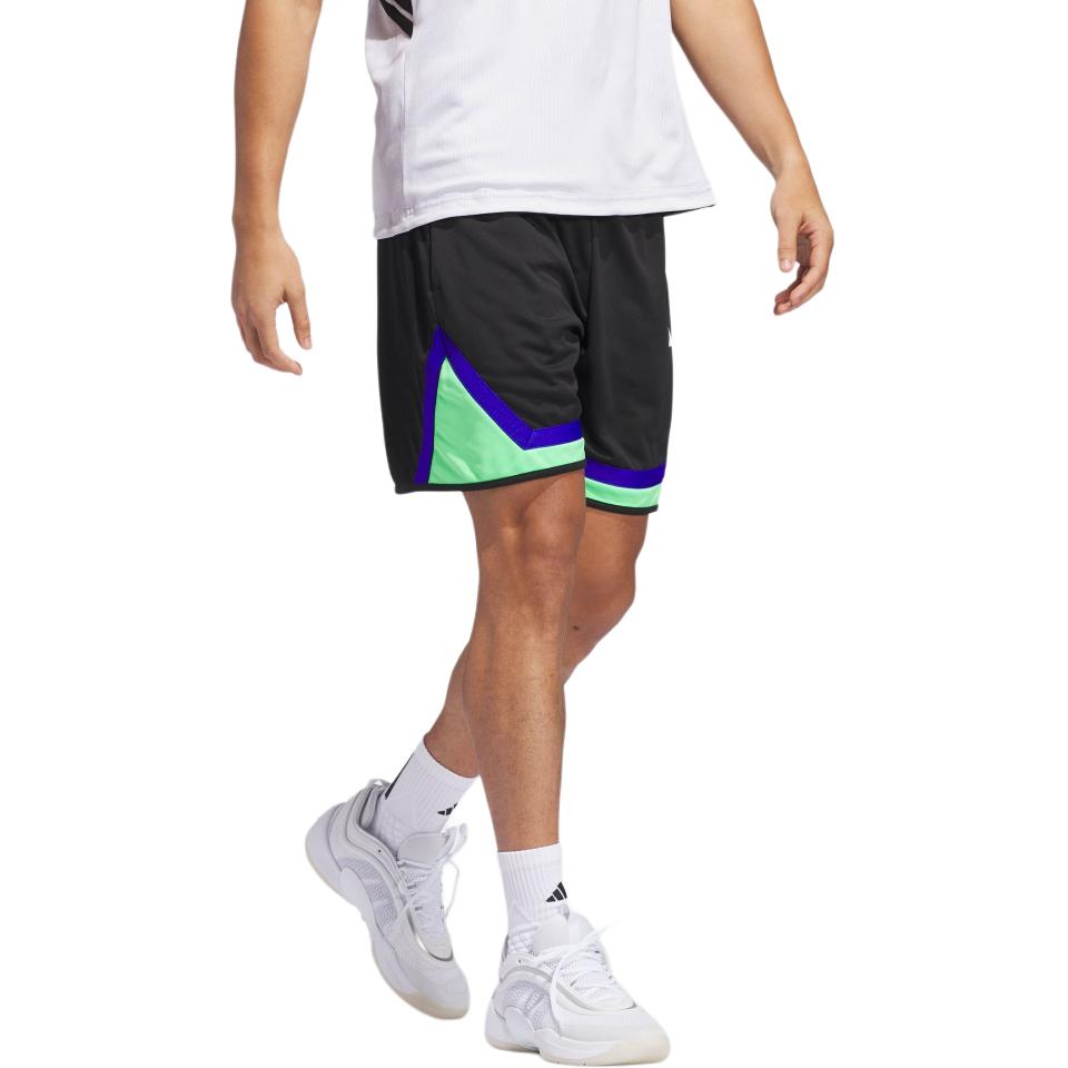 Adidas SS25 Basketball Shorts Men's Black/Bright Green JN4717
