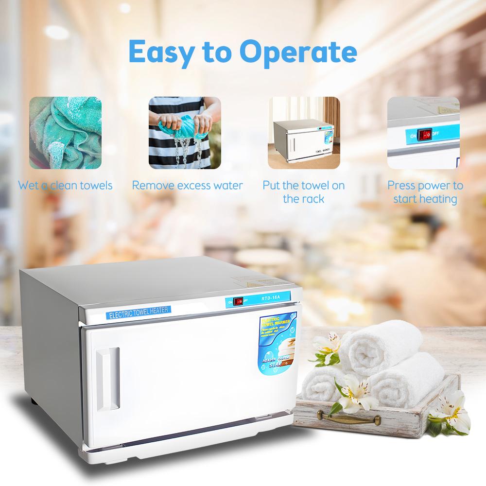 Towel Warmer Cabinet 16L Large Capacity 200W Bath Towel Warmer Fast Heating for Facial Spa Hair Beauty Salon Equipment and Home