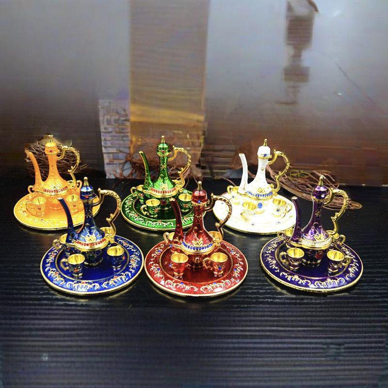 Xinjiang Bazaar Handicrafts Metal Wine Pot & Jewelry Box Set – Home & Office Decor, Birthday and Wedding Favors