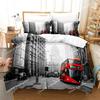 3D Eiffel Tower Duvet Cover King Queen Size Europe City Building Theme Flower Polyester Quilt Cover for Teens Kids Bedding Set