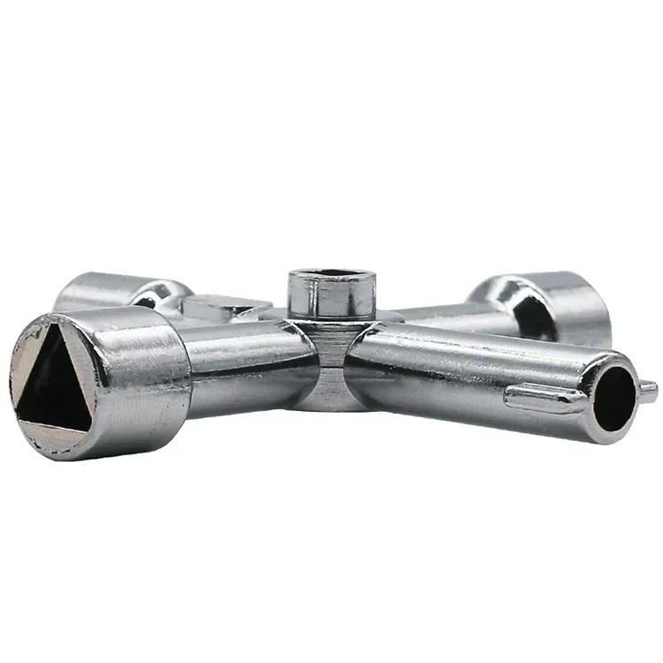 4 In 1 Universal Key | Practical Fire Brigade Construction Keys Multi-Functional Universal Cross Key With Bit Zinc Alloy