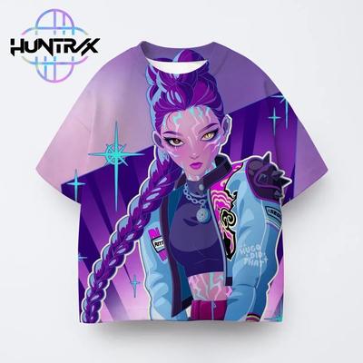 Kpop Dämonenjäger 3D-Druck Sport Jungen T-Shirt Street Fashion Girlgroup Harajuku Y2K Kinder Kurzarm Kleidung Sommer Top