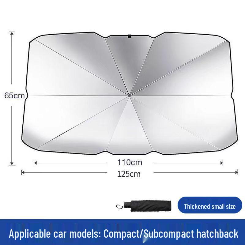 Zatahovací sluneční clona na čelní sklo blokující UV záření, deštník do auta