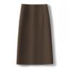 Women's High Waist A-Line Midi Skirt Non-Stretch Commuter Suit Skirt With Back Slit