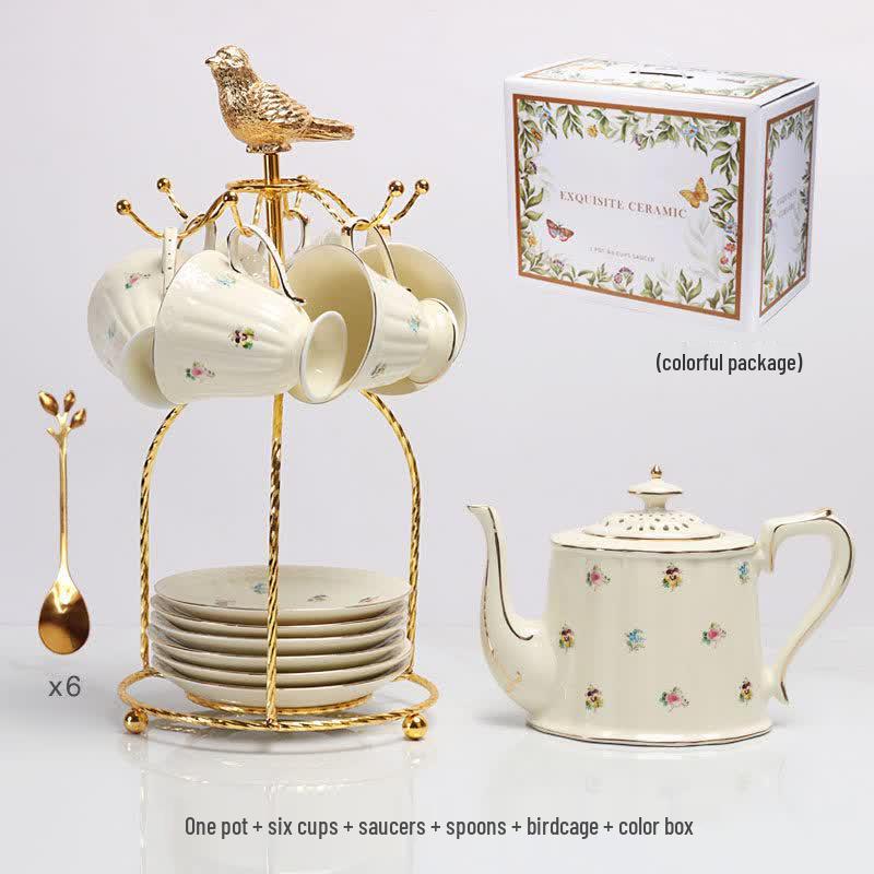French Retro Ceramic Coffee & Tea Set