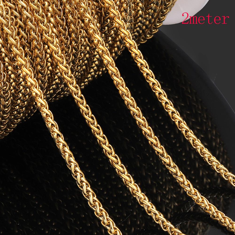 1M/2M Stainless Steel Keel Chains Thick Link Chain for Necklace Bracelet DIY Jewelry Making Handmade Accessories Wholesale