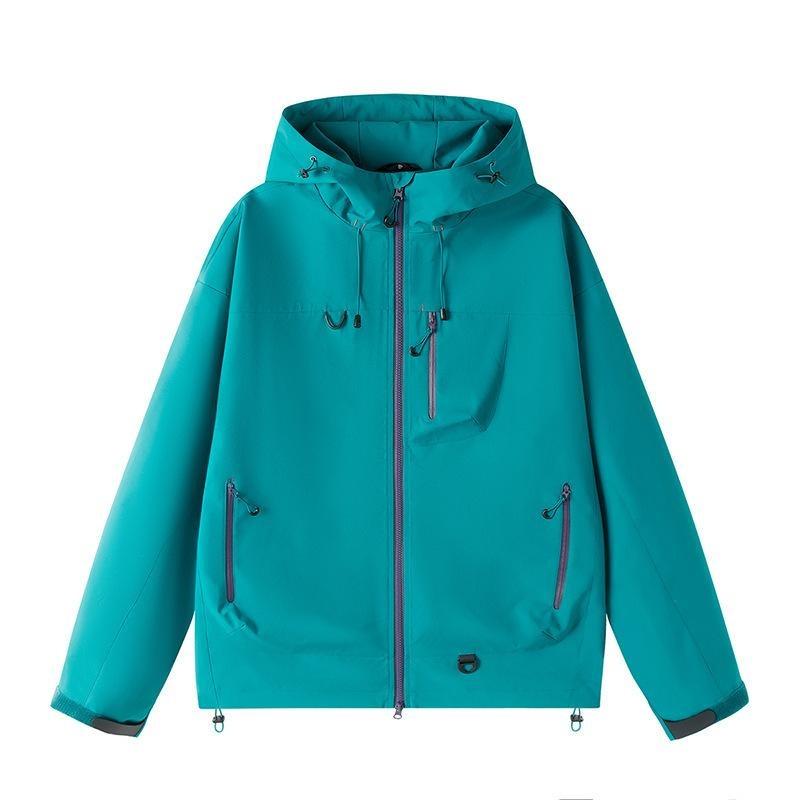 Outdoorjacke Herren Frühling und Herbst Locker Amerikanisch Trendig Arbeitskleidung Paare Wasserdichte Jacke Kapuzenjacke