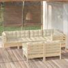Day and Night - Day and Night Garden Furniture 8 Pieces and Cushions Solid Cream Pine Wood