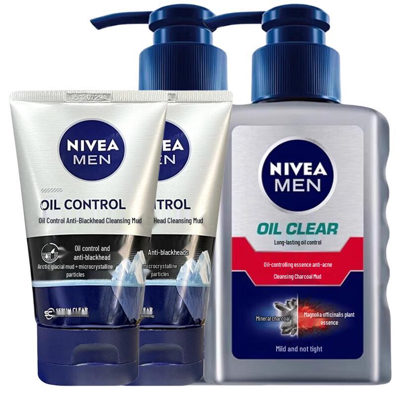 Nivea Men Гель для умывания для жирной кожи, набор из 4 штук