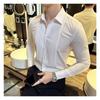 Heren Franse Textuur Slim Fit Lange Mouwen Formeel Smoking Dress Shirt