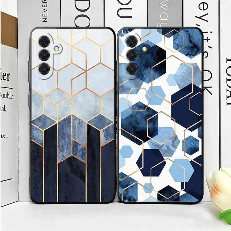 Geometric Marble Pattern Soft Phone Case for Samsung A17 A37 A57 A16 A26 A36 A56 A15 A25 A35 A55 A14 A24 A34 A54 A13 A23 A33 A53