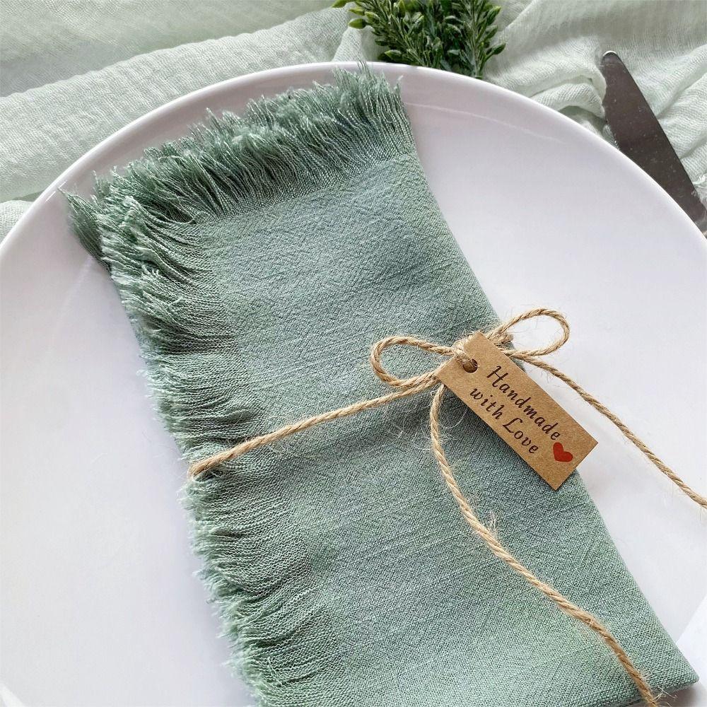 

Table Decoration Cotton Napkin Solid Color Placemats Party Supply Linen Napkin Hotel армия зеленый