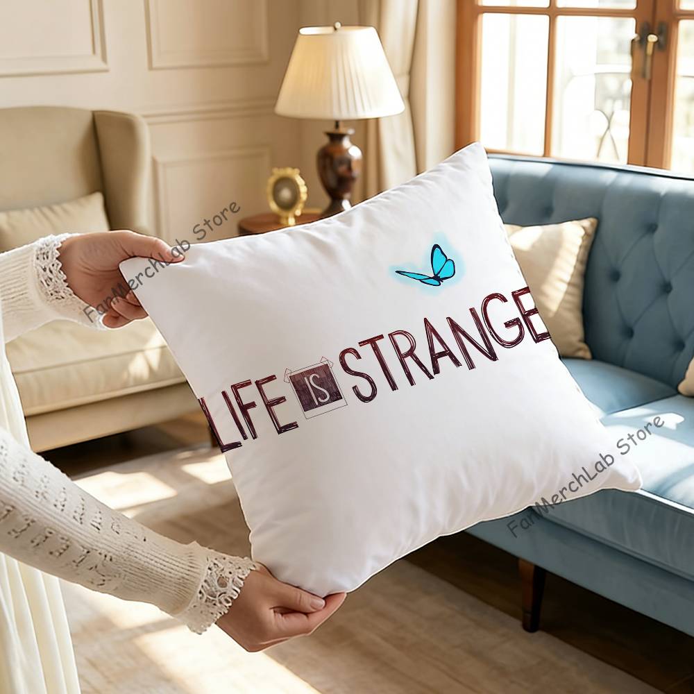 Game LLife Is Strange Anime Pillow Case Antidustmite Pillowcase Invisible zipper silky short plush Sofa cushion cover