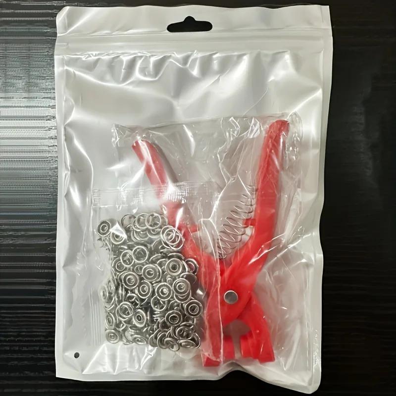50PCS A Set of Stainless Steelsnap Plierswithvarious Sewing Metal Snaps and Installation Tool Bags for Clothes Complete Snap Set