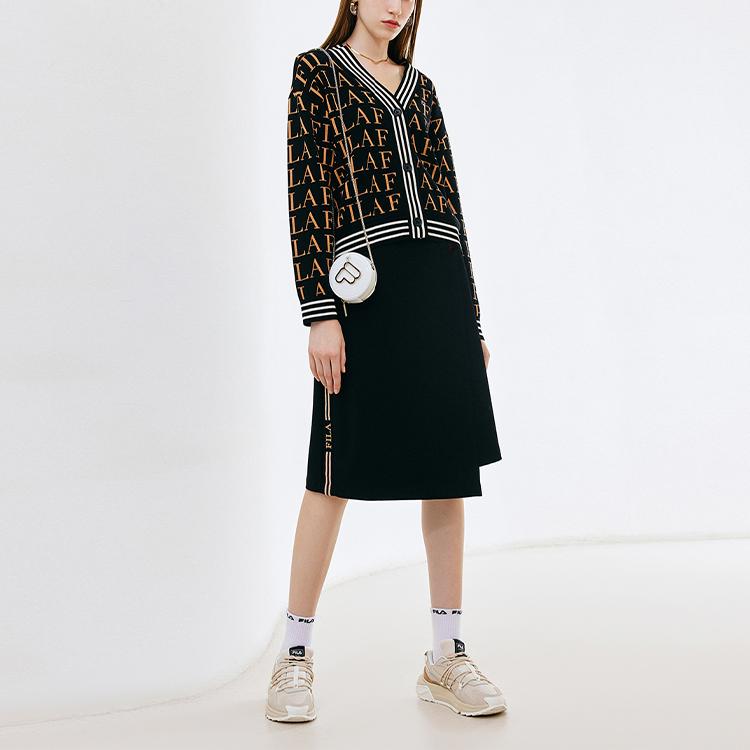 New FILA Casual Long Skirts Women's Jet Black F11W138366F-BK