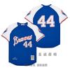 Mens Atlanta Braves Vintage Baseball Jersey 44 Hank Aaron Embroidered Retro MLB Fan Shirt Cotton Blend