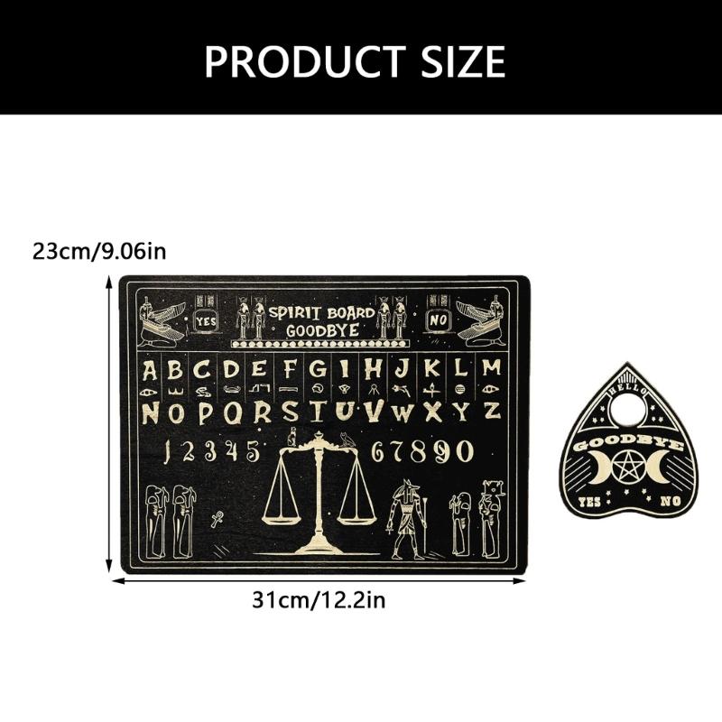 Wooden Divination Pendulum Board Metaphysical Message Board Large Wooden Spirits Board for Teens Adults Birthday Party