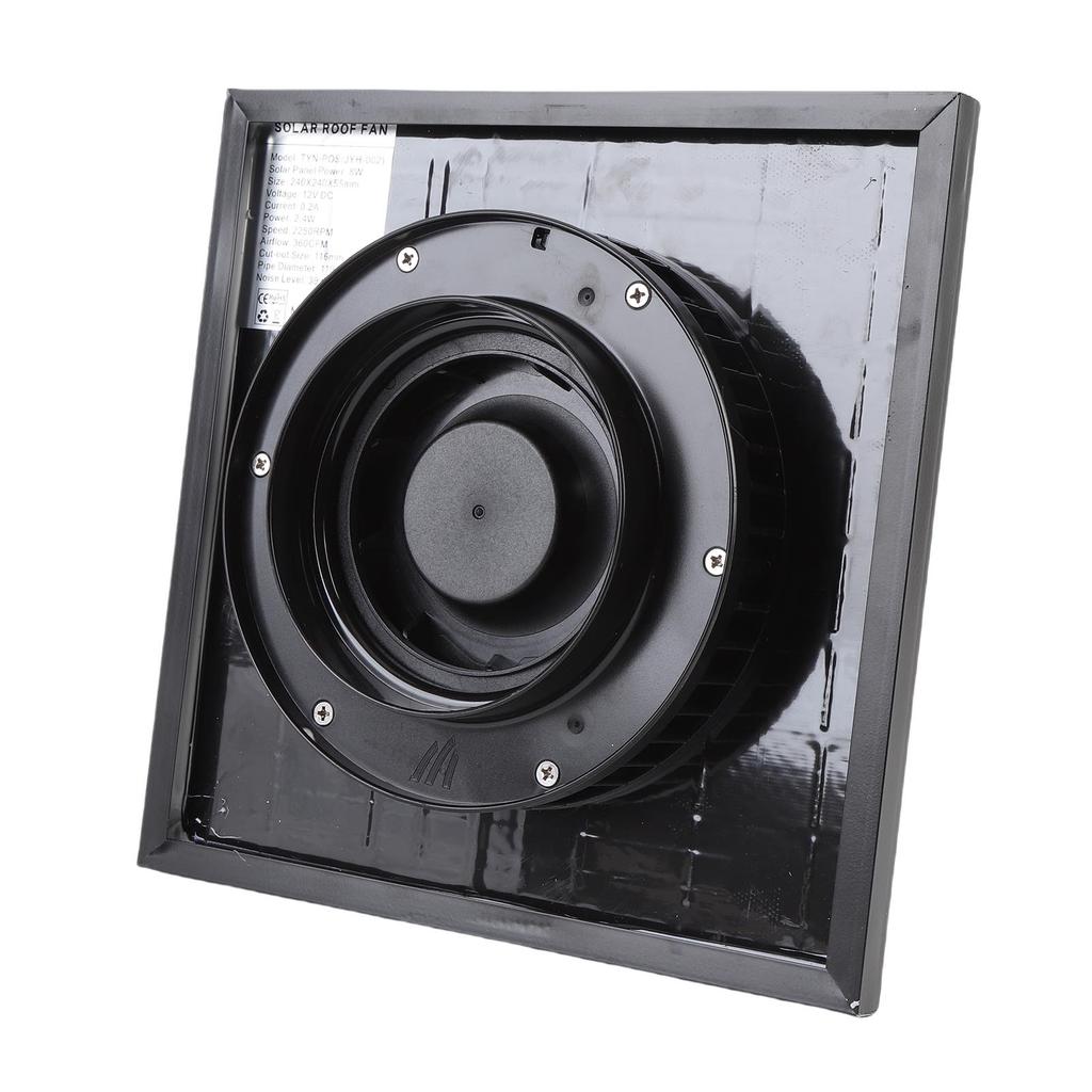 Solar Roof Vent Fan 8W Attic Exhaust Ventilation System DC Brushless for Garage Warehouse Black