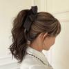 Elegant Hair Claw Solid Color Satin Bow Ribbon Banana Gripper Bowknot Design Hairpin Women Headwear Hair Accessories