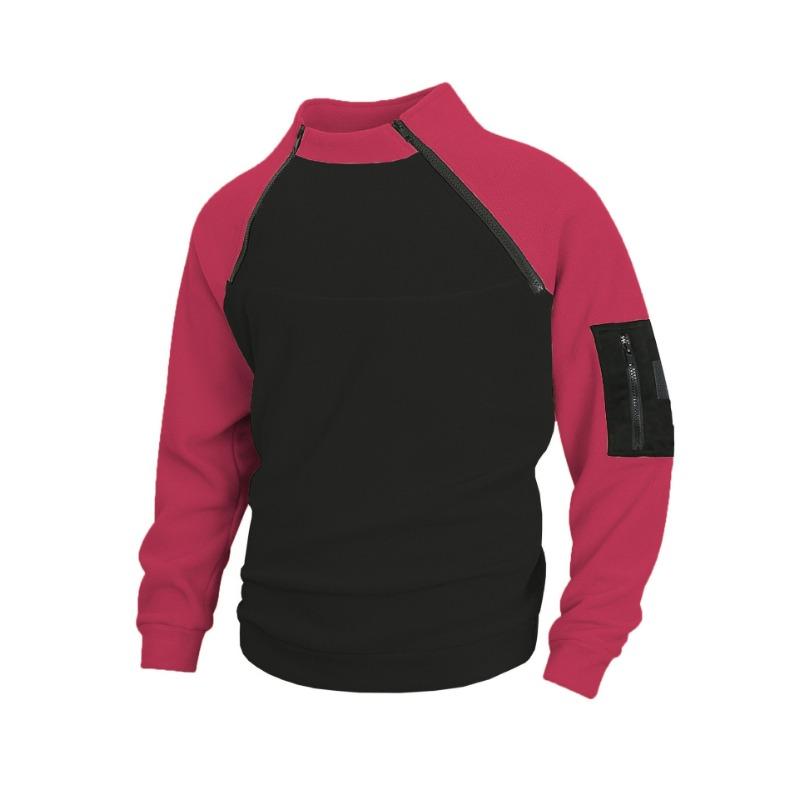 New Autumn and Winter New Slim Stand Collar Long Sleeve Pullover Personality Contrasting Casual Jacket for Men