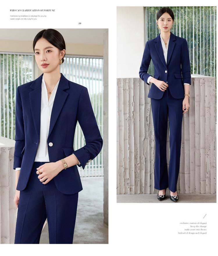 Women's Professional Suit Set: Formal Workwear for Spring and Autumn - High-End Pantsuit for Hotel Sales Managers