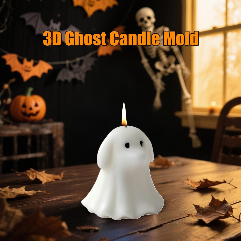 Cute Ghost Puppy Kitten Silicone Molds DIY Halloween Candle Making Molds Handmade Plaster Soap Mould Epoxy Resin Craft Supplies