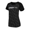Adidas Neo Cotton Letter Round Neck Short Sleeve T-Shirt Women Tops Black CV9258