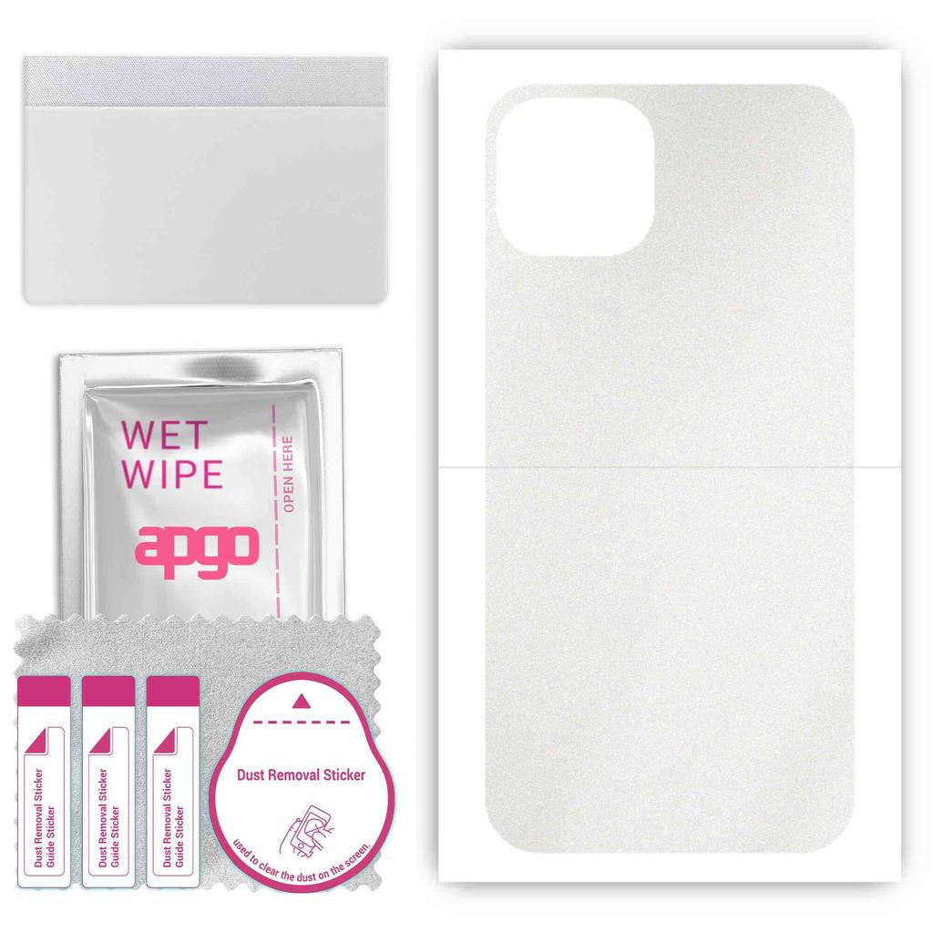 apgo Protective Skin Sticker for the back compatible with Apple iPhone 13, Wrap Film, Foil, Vinyl - Pattern Matte Transparent