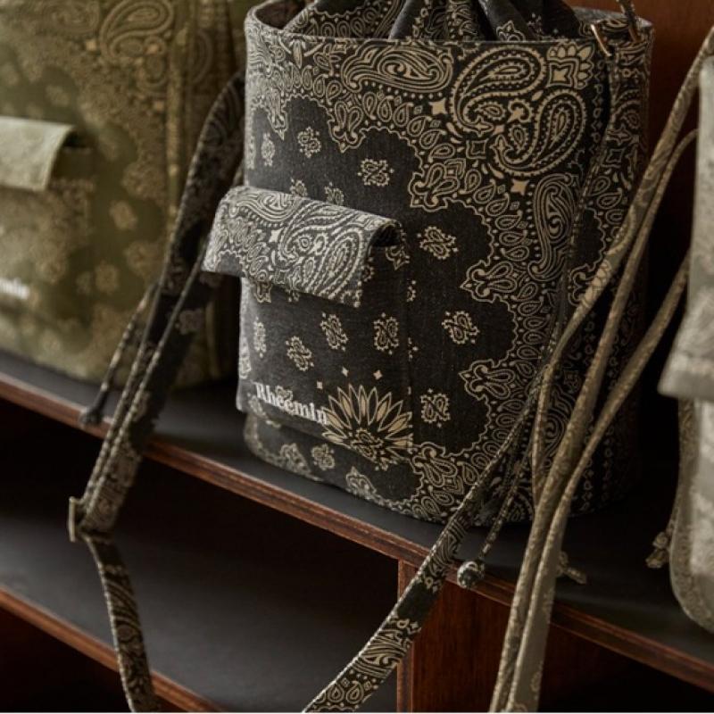 Rheemin Paisley Bucket   Charcoal Black
