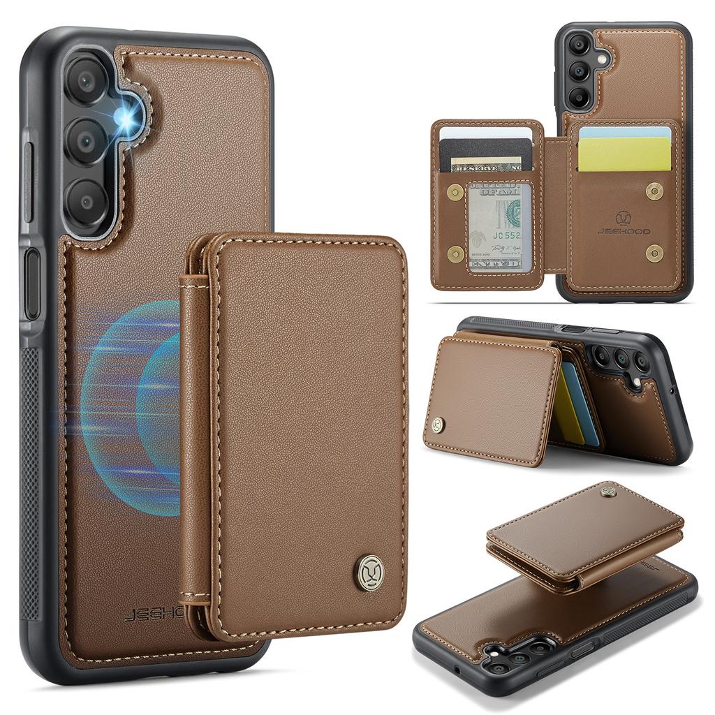 JEEHOOD J05 For Samsung Galaxy A16 5G Case Leather Mobile Cover with Detachable Magnetic Card Bag
