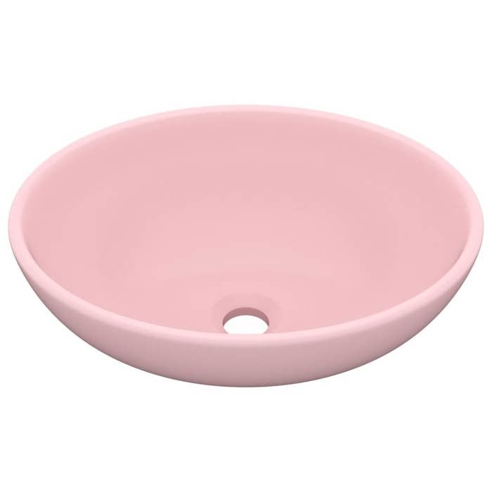 VidaXL Lavabo Ovale de Luxe Vasque à Poser de Toilette Lave-mains de Salle de Bain Salle Cosmétique Maison Intérieur Rose 146922