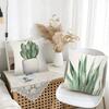 Cactus Plant Print Home Decor Pillowcase Bedroom Living Room Sofa Decoration Polyester Cushion Cover With Zipper