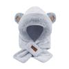Cute Bear Plush Cap Scarf Lovely Beanie Hat Scarf Set Warm Pullover Ear Warm Protection Faux Wi J7W7