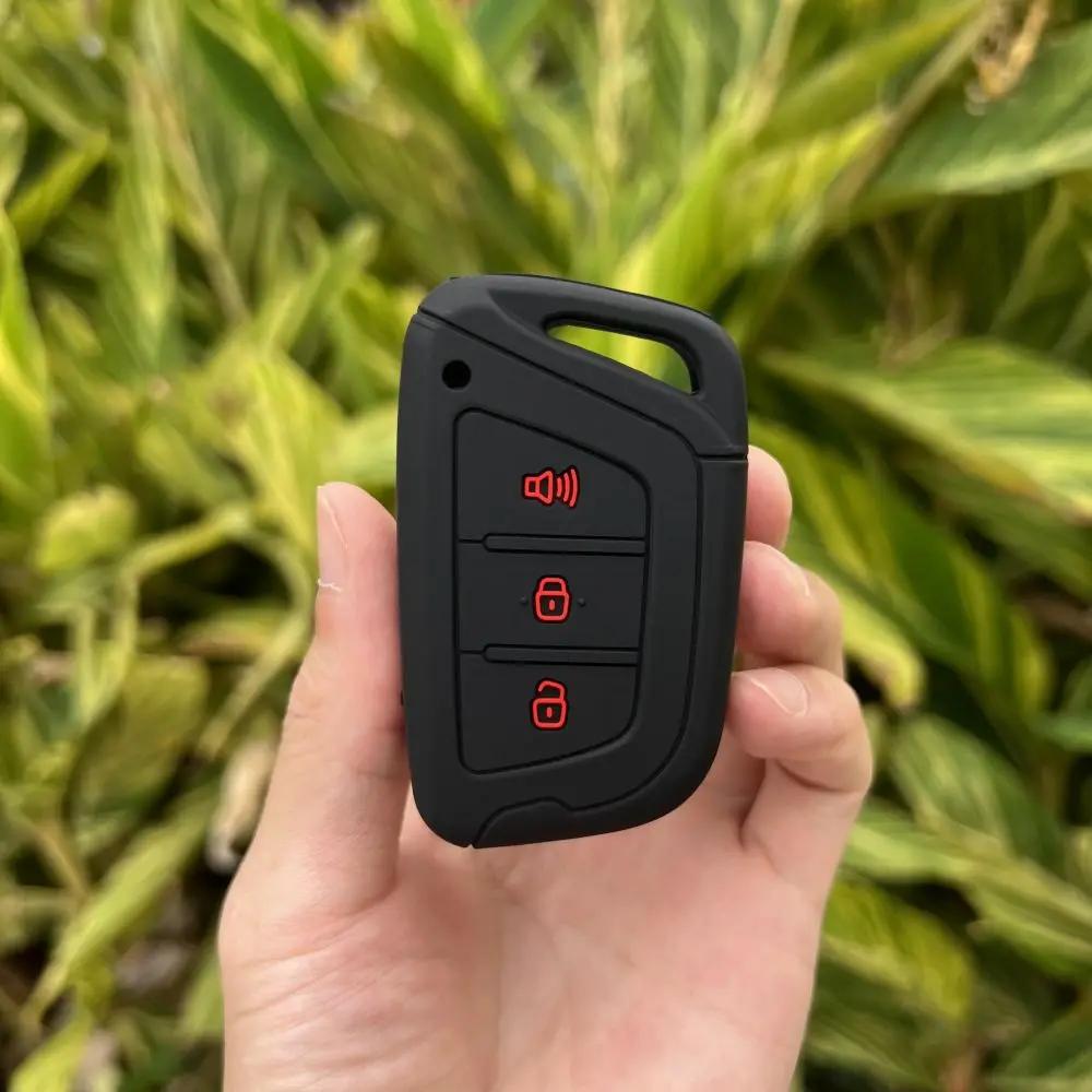 3 Buttons Silicone Car Fob Key Cover Case for JAC JIAYUE A5 X4 X7 IC5 IEV T50 S2 S3 S4 S5 S7 T8 Refine M6 Smart Remote Keychain
