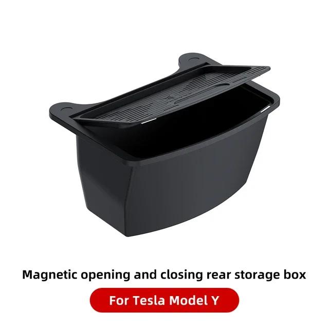 For Tesla Model Y Magnetic Suction Back Row Intermediate Storage Box For Tesla ModelY Storage Box Car Accessories