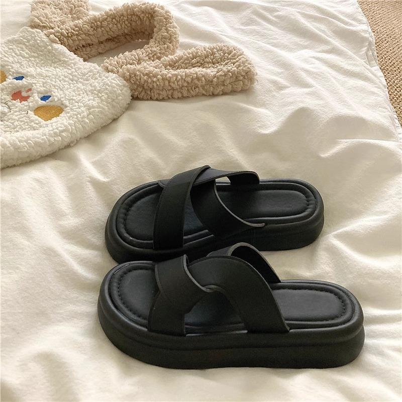 

Повседневные универсальные модные сандалии женские 2024 лето новые увеличенная платформа маффин с юбкой пляжные римские туфли женские 35 чёрный