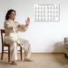 Tai Chi židle cvičení tabulka plakát bez rámu sedavé cviky pro začátečníky a seniory 12x18 palců PVC nástěnné umění pro obývací pokoj ložnici jógové studio