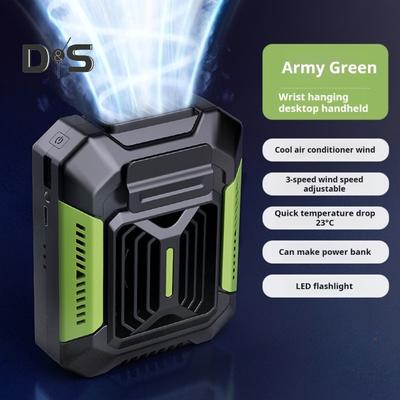 Waist Hanging Cooling Fan 3 Levels Adjustable Waterproof Portable Multifunctional LED Flashlight Power Bank Mini Air Conditioner Belt Fan