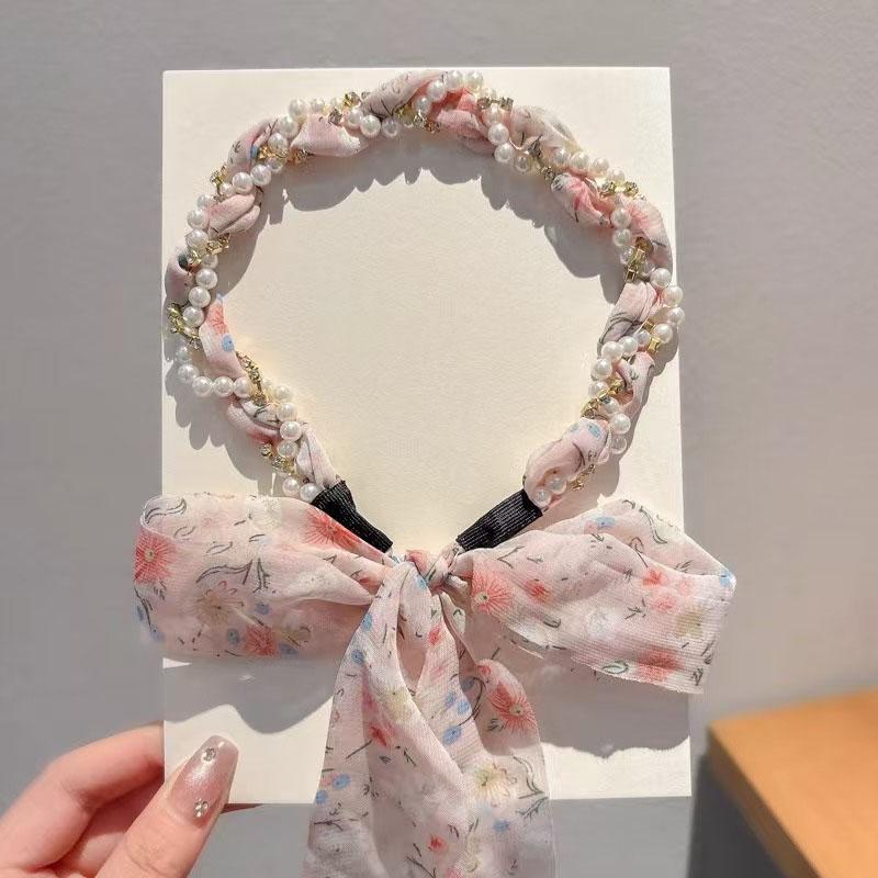 Diadema De Cinta Larga Con Cadena Con Estampado Vintage Para Mujer, Adorno Elegante Para El Cabello, Diadema Aro Para El Cabello