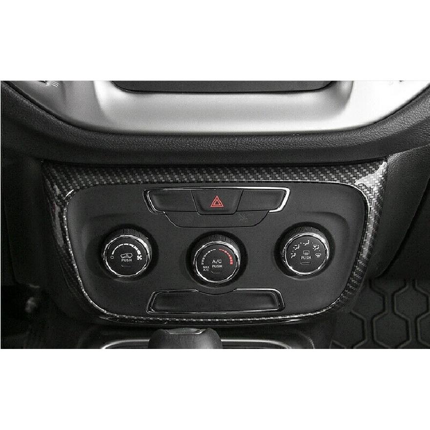 For Jeep Compass 2017-2021 Carbon Fiber Center Console AC Switch Frame Trim 1pcs