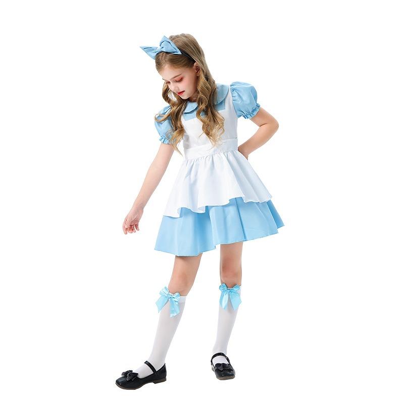Alice Children's Costume Pastoral Maid Costume Butterfly Princess Dress Girls Lori Lolita Performance Costume