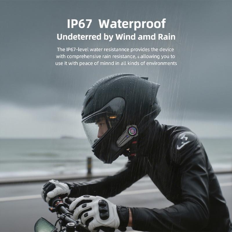 1Pc Motorcycle Helmet Bluetooth 5.3 Headset Wireless Intercom Multi Riders Mesh Communication AI Voice Control Super Long Standby Hands Free Headphone