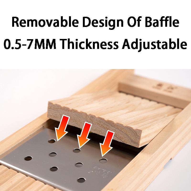 Solid Wood Vegetable Slicer Multifunctional Potato Slicer Adjustable Thickness Portable Grater Kitchen Accessories Novelty Tool