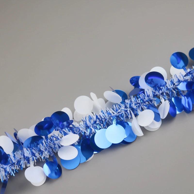 Colorful Easter Egg Scene Decoration Bunting with Round Pieces and Tinsel Strips