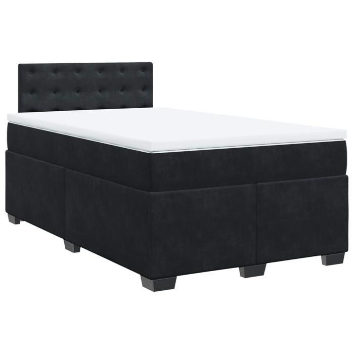Maison Exclusive - Sommier à lattes de lit avec matelas noir 120x190 cm velours